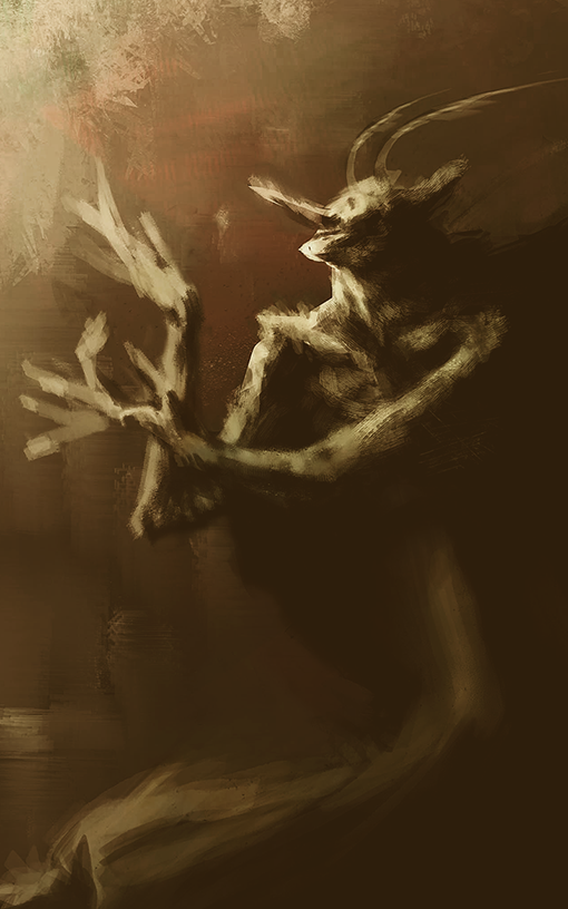 Hypnos, character design, dark fantasy painted in Photoshop