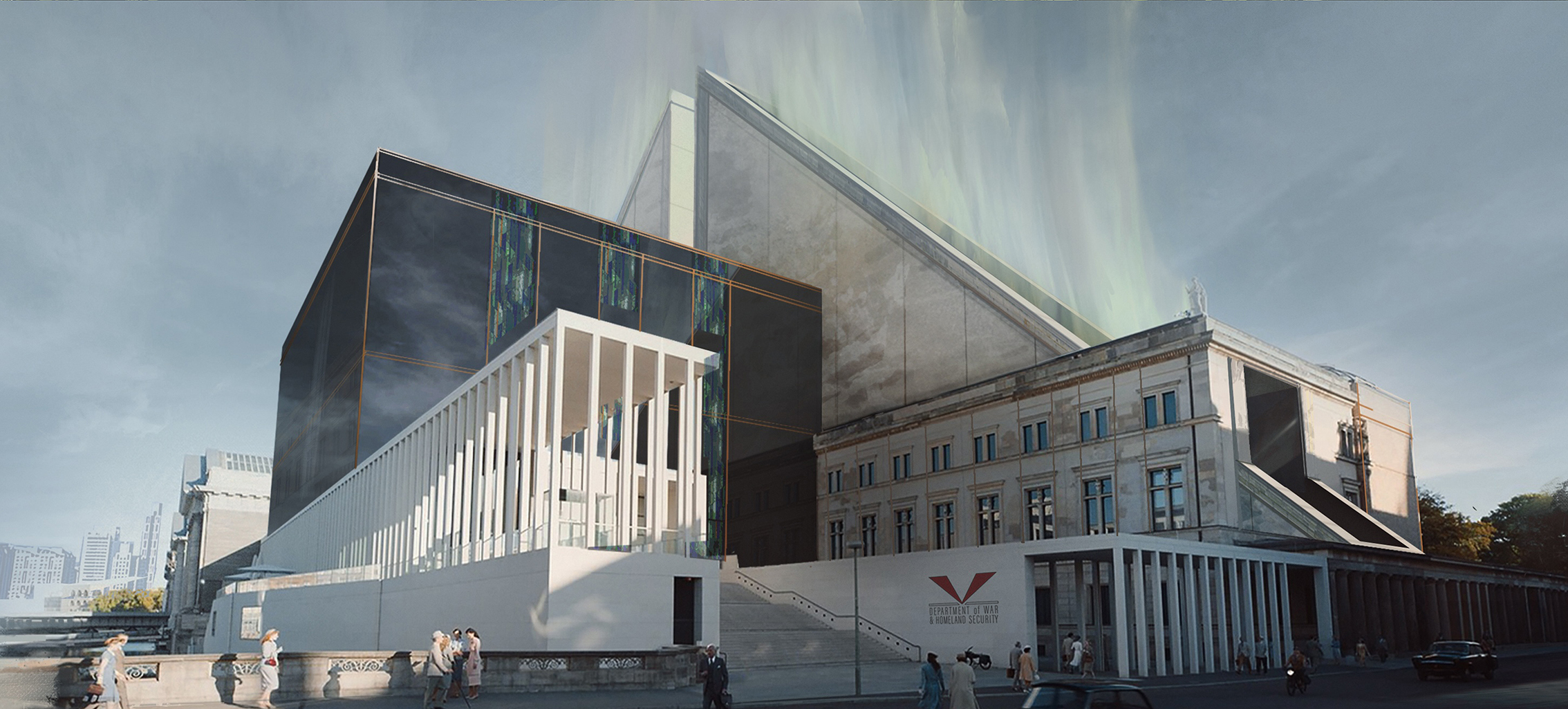 The Hunger Games: The Ballad of Songbirds and Snakes, War Department concept art for VFX, painted in Photoshop, ominous chapel of war