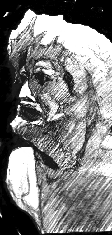Traditional pencil drawing of a bust